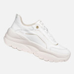 Γυναικεία Ανατομικά Δερμάτινα Sneakers Geox Xtors D651FA-085FU-C1000 Λευκά