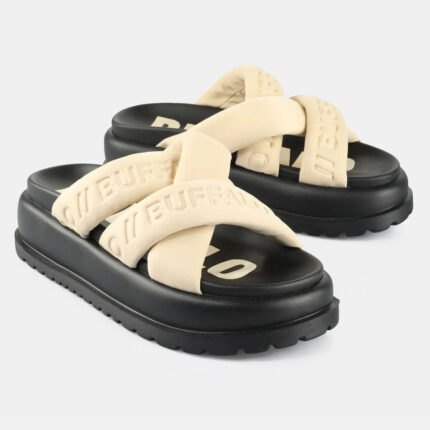 Γυναικεία Σανδάλια Flatforms Buffalo Palma Cross 1602278 Cream/Black