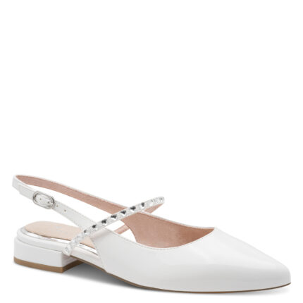 Γυναικεία Παπούτσια Slingback Marco Tozzi 2-89400-46-018 Λευκό Λουστρίν