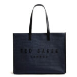 Γυναικεία Τσάντα Ώμου Ted Baker Pallmer Raffia Large Icon 284036-Navy
