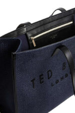 Γυναικεία Τσάντα Ώμου Ted Baker Pallmer Raffia Large Icon 284036-Navy