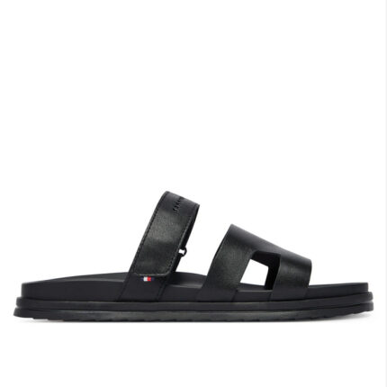 Ανδρικές Δερμάτινες Παντόφλες Tommy Hilfiger FM0FM05773-BDS Μαύρες