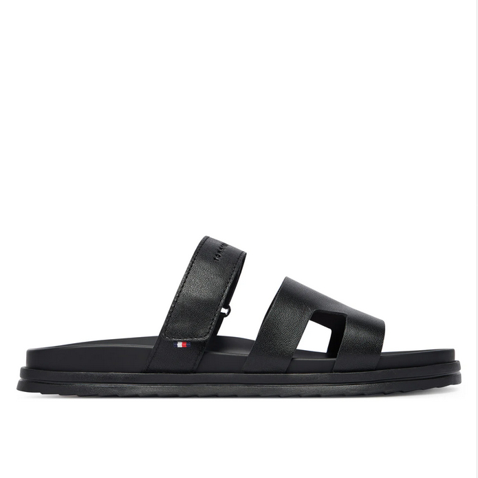 Ανδρικές Δερμάτινες Παντόφλες Tommy Hilfiger FM0FM05773-BDS Μαύρες Ανδρικές Δερμάτινες Παντόφλες Tommy Hilfiger FM0FM05773-BDS Μαύρες