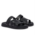 Ανδρικές Δερμάτινες Παντόφλες Tommy Hilfiger FM0FM05773-BDS Μαύρες
