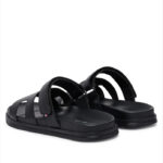 Ανδρικές Δερμάτινες Παντόφλες Tommy Hilfiger FM0FM05773-BDS Μαύρες