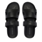 Ανδρικές Δερμάτινες Παντόφλες Tommy Hilfiger FM0FM05773-BDS Μαύρες