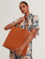Γυναικεία Τσάντα Ώμου Ted Baker Wenella Large Icon 282817-Tan Ταμπά Κροκό