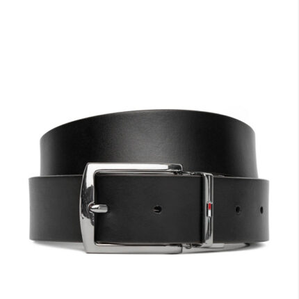 Αδρική Δερμάτινη Ζώνη Διπλής Όψης Tommy Hilfiger 3.5cm AM0AM13012-0HD Μαύρο/Καφέ