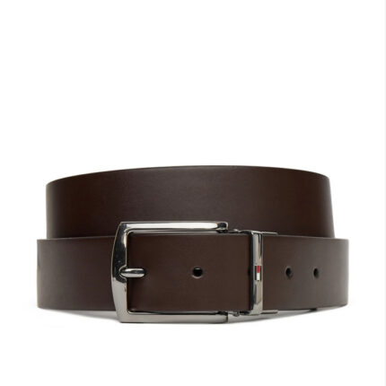 Αδρική Δερμάτινη Ζώνη Διπλής Όψης Tommy Hilfiger 3.5cm AM0AM13012-0HD Μαύρο/Καφέ