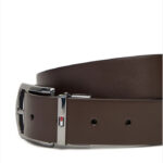 Αδρική Δερμάτινη Ζώνη Διπλής Όψης Tommy Hilfiger 3.5cm AM0AM13012-0HD Μαύρο/Καφέ