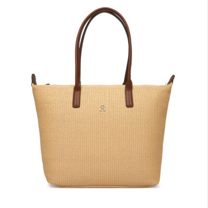 Γυναικεία Τσάντα Ώμου Tommy Hilfiger Raffia AW0AW18528-0F4 Beige