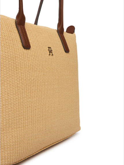 Γυναικεία Τσάντα Ώμου Tommy Hilfiger Raffia AW0AW18528-0F4 Beige