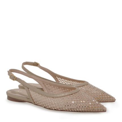 Γυναικεία Παπούτσια Slingback EXE Miami-222 Πλατίνα Στρας W47002221Z36