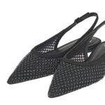 Γυναικεία Παπούτσια Slingback EXE Miami-222 Μαύρο Καστόρι Μαύρο Στρας W47002221A93