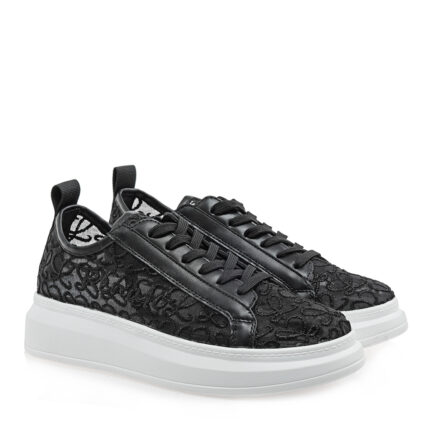 Γυναικεία Sneakers Renato Garini 66-61RG18 Μαύρη Δαντέλα Λευκό W119R18025W3
