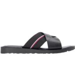 Ανδρικές Δερμάτινες Παντόφλες Tommy Hilfiger FM0FM05783-BDS Μαύρες