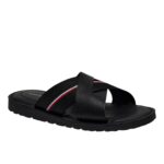 Ανδρικές Δερμάτινες Παντόφλες Tommy Hilfiger FM0FM05783-BDS Μαύρες
