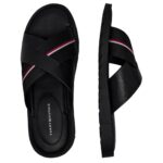 Ανδρικές Δερμάτινες Παντόφλες Tommy Hilfiger FM0FM05783-BDS Μαύρες