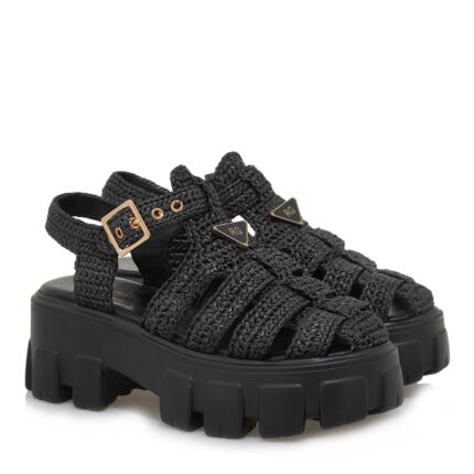 Γυναικεία Flatforms Renato Garini RG!XB9609-2 Μαύρο Κροσέ W403R60937A5