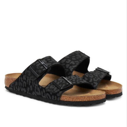 Γυναικεία Ανατομικά Σανδάλια Birkenstock Arizona Bs 1030563 Leo Black Narrow Fit