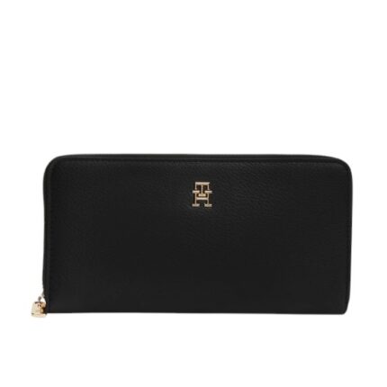 Γυναικείο Πορτοφόλι Tommy Hilfiger Large Ziparound AW0AW18483-BDS Μαύρο
