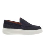 Ανδρικά Δερμάτινα Loafers Renato Garini Bristol-2868AL Μπλε Καστόρι W57009682054