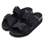 Γυναικεία Ανατομικά Δερμάτινα Σανδάλια Scholl Ambre Chunky Sandals F30587 1004 Μαύρο
