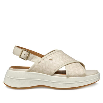 Γυναικεία Ανατομικά Δερμάτινα Flatforms Geox Spherica D55OVB 00485 C112 Εκρού