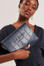 Γυναικείος Φάκελος Ted Baker Crocey 281559 Navy Κροκό