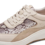 Γυναικεία Ανατομικά Δερμάτινα Sneakers Tamaris 1-23718-46 483 Beige Snake