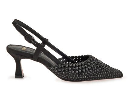 Γυναικεία Slingback Exe ALISA-410 Μαύρο Καστόρι Μαύρο Στρας W47000414A93