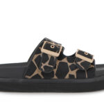 Γυναικεία Δερμάτινα Flat Σανδάλια Exe HS53023-2 Μαύρο GIRAFFE ΠΟΝΥ W403R23228C6