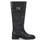 Γυναικείες Δερμάτινες Μπότες Calvin Klein HW0HW01689 BEH Μαύρες