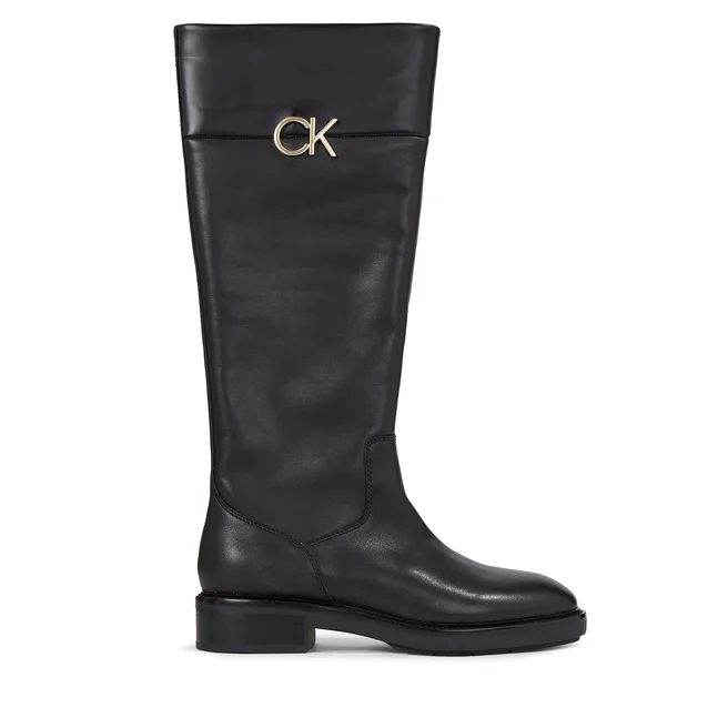 Γυναικείες Δερμάτινες Μπότες Calvin Klein HW0HW01689 BEH Μαύρες Γυναικείες Δερμάτινες Μπότες Calvin Klein HW0HW01689 BEH Μαύρες