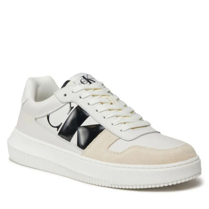 Ανδρικά Δερμάτινα Sneakers Calvin Klein Chunky Cupsole YM0YM00897 01T Λευκά