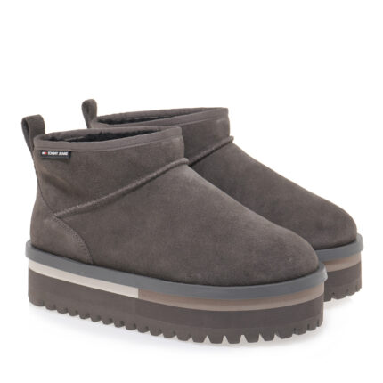 Γυναικεία Δερμάτινα Μποτάκια Tommy Hilfiger EN0EN02599 PL0 Γκρι