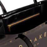 Γυναικεία Τσάντα Ώμου Ted Baker Crinkon Large Icon 271041 Μαύρο Λουστρίν