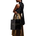 Γυναικεία Τσάντα Ώμου Ted Baker Crinkon Large Icon 271041 Μαύρο Λουστρίν