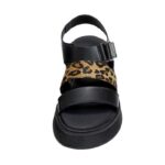 Γυναικεία Ανατομικά Δερμάτινα Flatforms Ragazza 01227 Μαύρο/Λεοπάρ