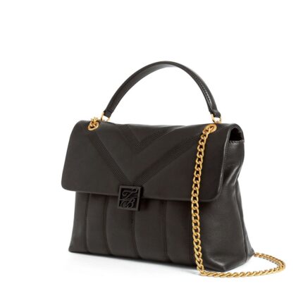 Γυναικεία Δερμάτινη Τσάντα Ώμου Steve Madden Anileah 281813-BLACK Μαύρη