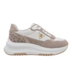 Γυναικεία Sneakers Renato Garini 2315-52RG58 Μπεζ Καστόρι Λευκό Λεοπάρ
