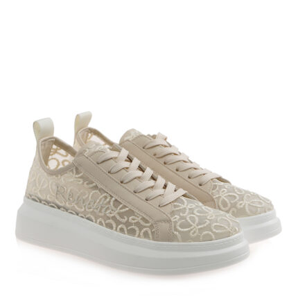 Γυναικεία Sneakers Renato Garini 66-61RG18 Μπεζ Δαντέλα