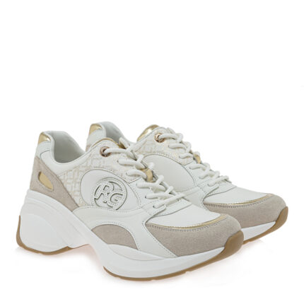 Γυναικεία Sneakers Renato Garini 2362-61RG51 Λευκό Πάγο Πλατίνα Στάμπα W119R65134W2