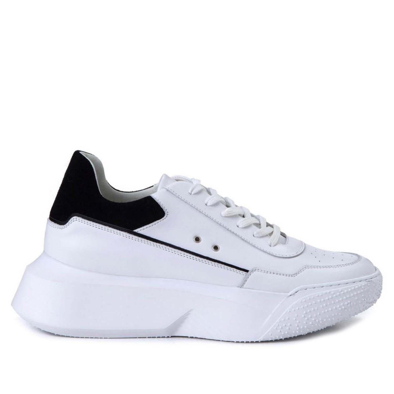 Ανδρικά Δερμάτινα Sneakers Makris X38 Λευκό Hard Black Ανδρικά Δερμάτινα Sneakers Makris X38 Λευκό Hard Black