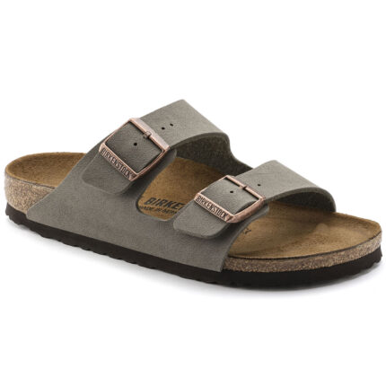 Ανατομικές Παντόφλες Birkenstock Arizona Birko-Flor Nubuck Stone 0151213 Narrow Fit