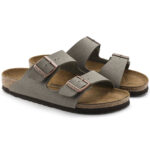 Ανατομικές Παντόφλες Birkenstock Arizona Birko-Flor Nubuck Stone 0151213 Narrow Fit