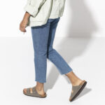 Ανατομικές Παντόφλες Birkenstock Arizona Birko-Flor Nubuck Stone 0151213 Narrow Fit