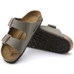 Ανατομικές Παντόφλες Birkenstock Arizona Birko-Flor Nubuck Stone 0151213 Narrow Fit