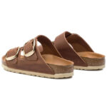 Γυναικεία Δερμάτινα Ανατομικά Σανδάλια Birkenstock Arizona Big Buckle 1011073 Ταμπά Narrow Fit