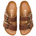 Γυναικεία Δερμάτινα Ανατομικά Σανδάλια Birkenstock Arizona Big Buckle 1011073 Ταμπά Narrow Fit